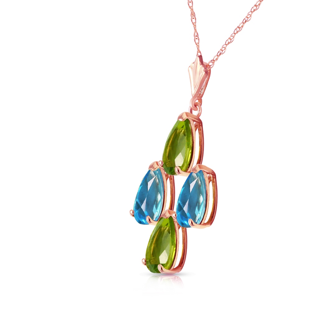 Necklace With Natural Blue Topaz Peridots 298$